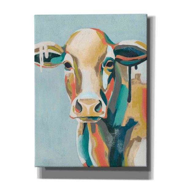 Colorful Cows I  by Grace Popp, Canvas Wall Glass Sale