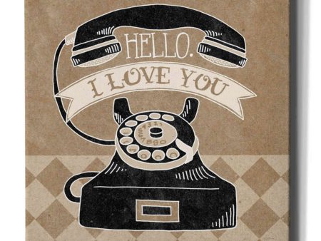 Hello I Love You Taupe  by Mary Urban, Canvas Wall Art Sale