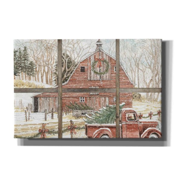 Christmas Barn View  by Cindy Jacobs, Canvas Wall Art For Discount