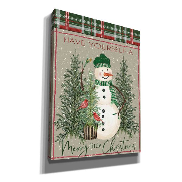 Merry Little Christmas Snowman  by Cindy Jacobs, Canvas Wall Art Hot on Sale