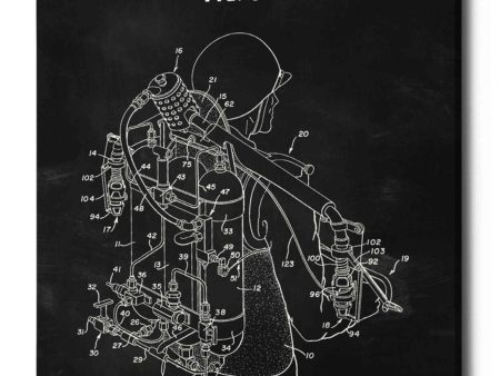 Jet Pack Blueprint Patent Chalkboard  Canvas Wall Art Sale