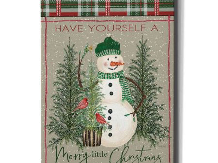 Merry Little Christmas Snowman  by Cindy Jacobs, Canvas Wall Art Hot on Sale