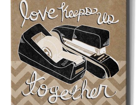 Love Keeps Us Together Taupe  by Mary Urban, Canvas Wall Art Online Sale