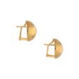 Aretes huecos con diamantes en oro amarillo 18 kilates. Discount