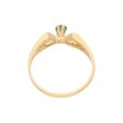 Anillo estilizado con esmeralda y circonias en oro amarillo 14 kilates. For Discount