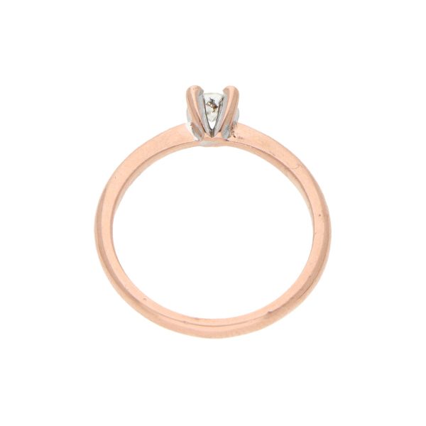 Anillo solitario con diamante en oro rosa 10 kilates. Online now