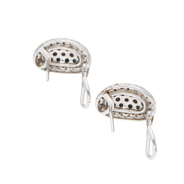 Aretes estilizados con diamantes en oro blanco 14 kilates. For Cheap