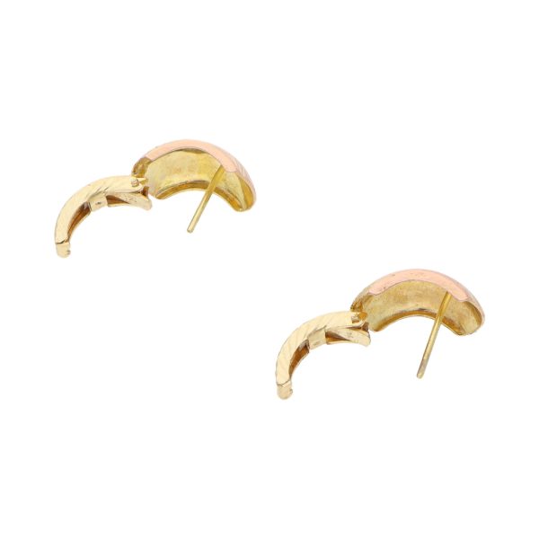 Aretes estriados en oro amarillo 14 kilates. For Discount