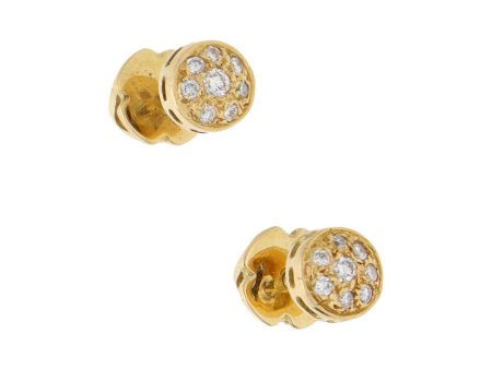 Broqueles diseño especial con diamantes en oro amarillo 18 kilates. Cheap