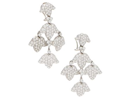 Aretes articulados con diamantes en oro blanco 18 kilates. For Cheap