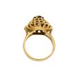 Anillo estriado con zafiros en oro amarillo 18 kilates. For Discount