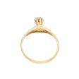 Anillo solitario con circonia en oro amarillo 14 kilates. Online Hot Sale