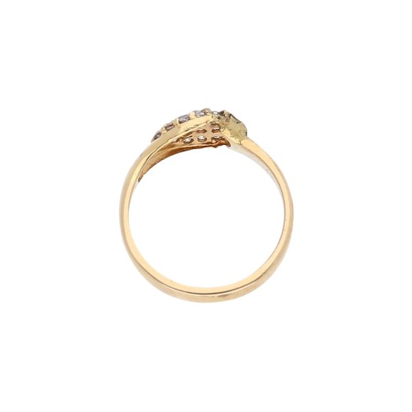 Anillo infantil diseño especial con circonias en oro amarillo 14 kilates. Online now