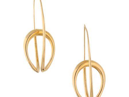 Aretes tubulares en oro amarillo 18 kilates. on Sale