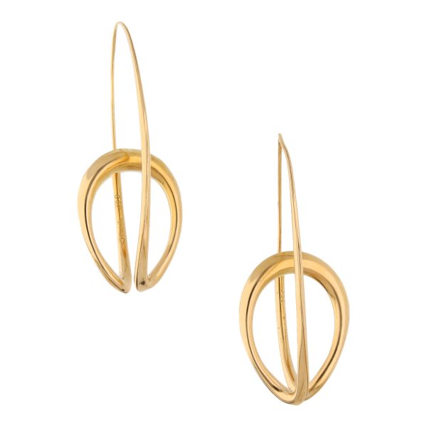 Aretes tubulares en oro amarillo 18 kilates. on Sale