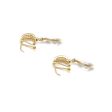 Aretes estilizados con colgantes y circonias en oro amarillo 14 kilates. Online Hot Sale