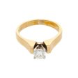 Anillo solitario con diamante en oro dos tonos 14 kilates. Online Sale