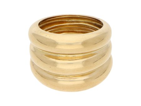 Anillo estilizado liso en oro amarillo 18 kilates. Online