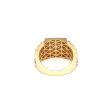 Anillo tipo sello con circonias y esmalte en oro amarillo 14 kilates. Hot on Sale