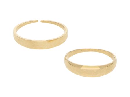 Dos anillos lisos en oro amarillo 18 kilates. Online Hot Sale