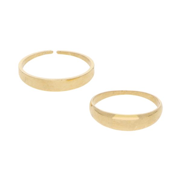 Dos anillos lisos en oro amarillo 18 kilates. Online Hot Sale