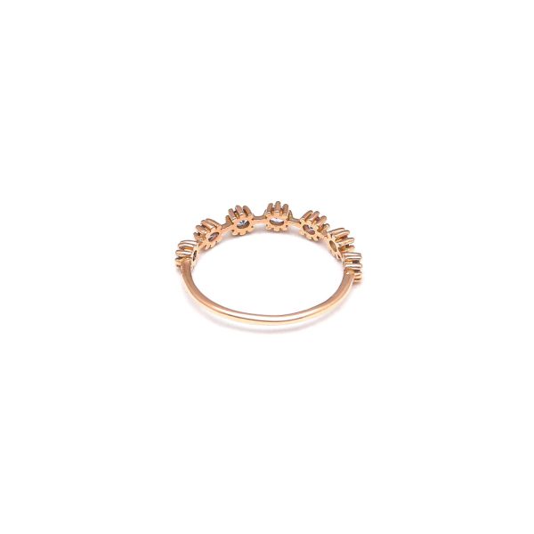 Anillo estilizado con tanzanitas en oro rosa 14 kilates. on Sale