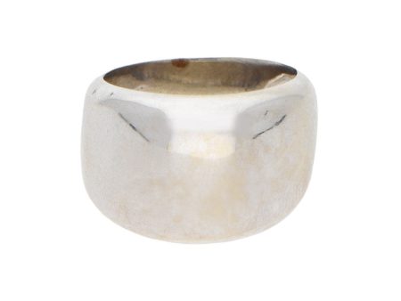 Anillo laminado liso en oro blanco 14 kilates. Supply