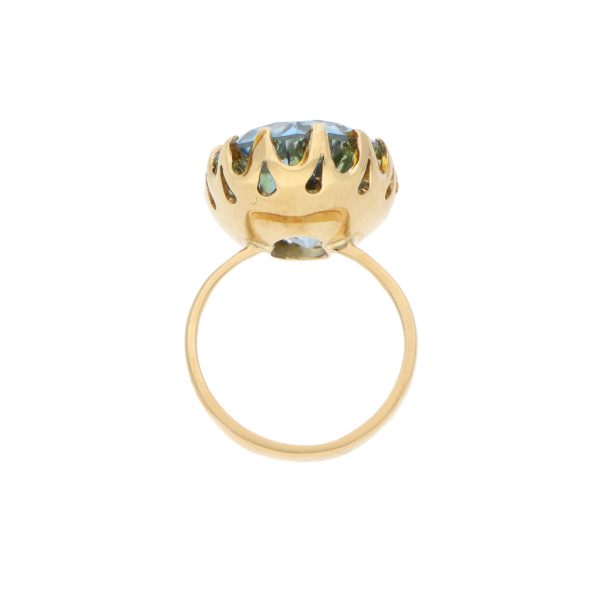 Anillo estilizado con sintético en oro amarillo 10 kilates. Online now