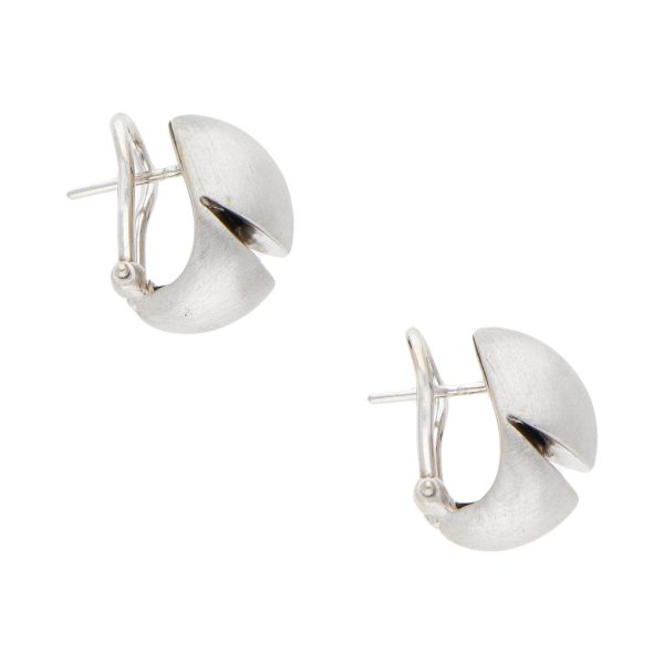 Aretes huecos en oro blanco 14 kilates. Online Sale