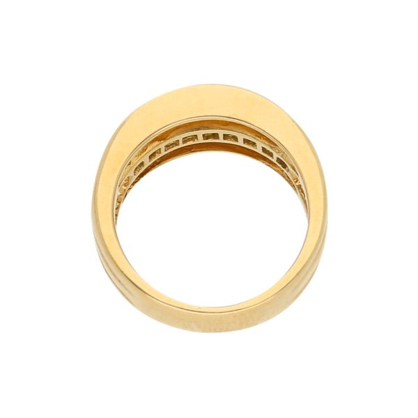 Anillo estilizado con esmeraldas en oro amarillo 18 kilates. Online