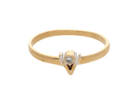 Anillo solitario con diamante en oro amarillo 18 kilates. Discount