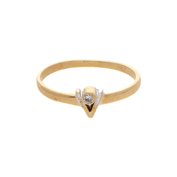 Anillo solitario con diamante en oro amarillo 18 kilates. Discount