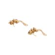 Aretes estilizados con diamantes y rubíes en oro amarillo 18 kilates. Online Hot Sale