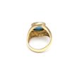 Anillo estilizado con topacio London blue en oro amarillo 14 kilates. Sale