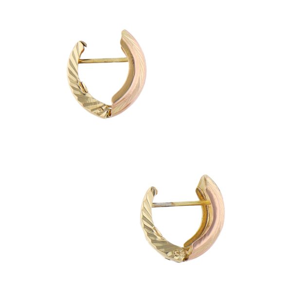 Aretes estriados en oro amarillo 14 kilates. For Discount