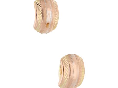 Aretes estriados en oro amarillo 14 kilates. For Discount