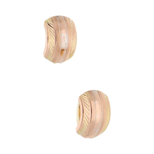 Aretes estriados en oro amarillo 14 kilates. For Discount