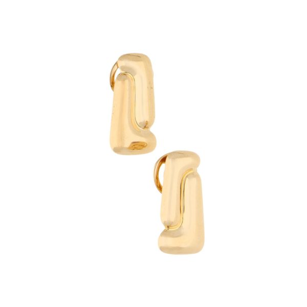 Aretes diseño especial firma Tane en oro amarillo 18 kilates. Fashion