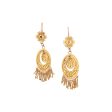 Aretes filigrana con colgantes en oro dos tonos 8 kilates. Fashion