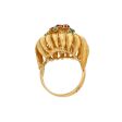 Anillo estilizado con rubíes y turquesas en oro amarillo 18 kilates. on Sale