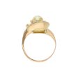 Anillo estilizado con perla en oro amarillo 14 kilates. Online Hot Sale