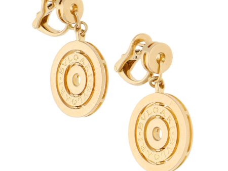 Aretes diseño italiano firma Bvlgari en oro amarillo 18 kilates. Sale