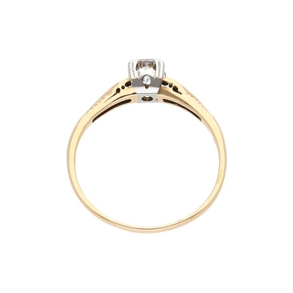 Anillo solitario con diamante en oro amarillo 14 kilates. For Discount