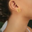 Aretes estilizados en oro dos tonos 14 kilates. Sale