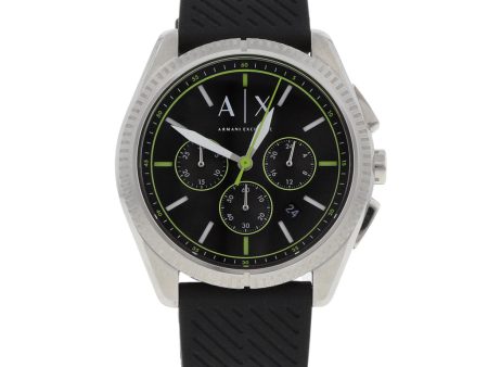 Reloj Armani Exchange para caballero caja acero inoxidable correa silicona. Sale