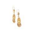 Aretes filigrana con colgantes en oro dos tonos 8 kilates. Fashion