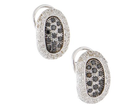 Aretes estilizados con diamantes en oro blanco 14 kilates. For Cheap