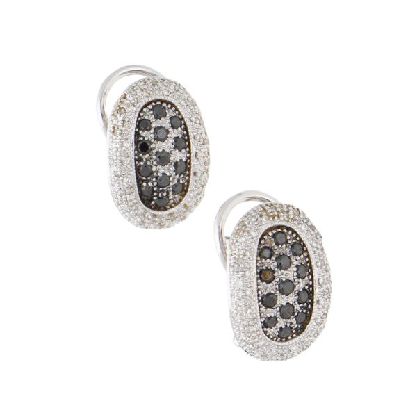 Aretes estilizados con diamantes en oro blanco 14 kilates. For Cheap