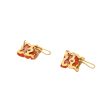 Aretes diseño especial motivo floral con corales en oro amarillo 14 kilates. Hot on Sale