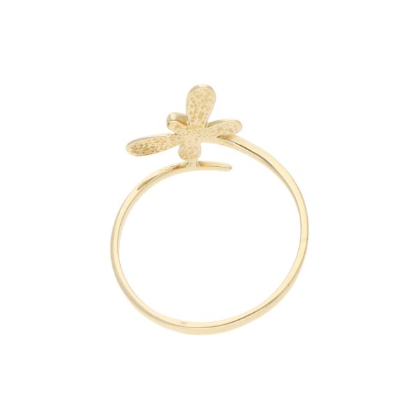 Anillo estilizado motivo libélula en oro amarillo 14 kilates. Sale